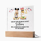 Sisters Side by Side Printed Square Shaped Acrylic Plaque-Express Your Love Gifts