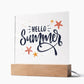 Hello Summer Printed Square Shaped Acrylic Plaque-Express Your Love Gifts