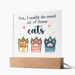 Pets Cats Printed Square Shaped Acrylic Plaque-Express Your Love Gifts