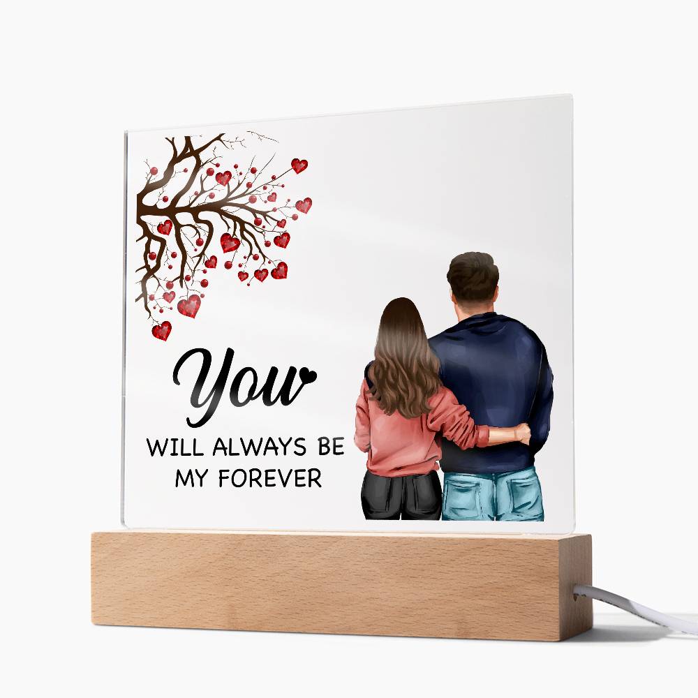 Love My Forever Printed Square Shaped Acrylic Plaque-Express Your Love Gifts