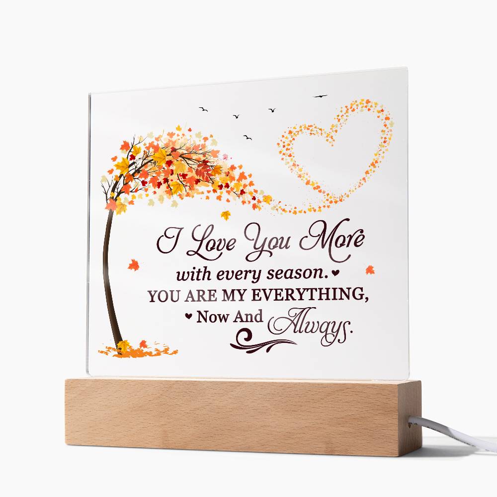 Love You More Printed Square Shaped Acrylic Plaque-Express Your Love Gifts