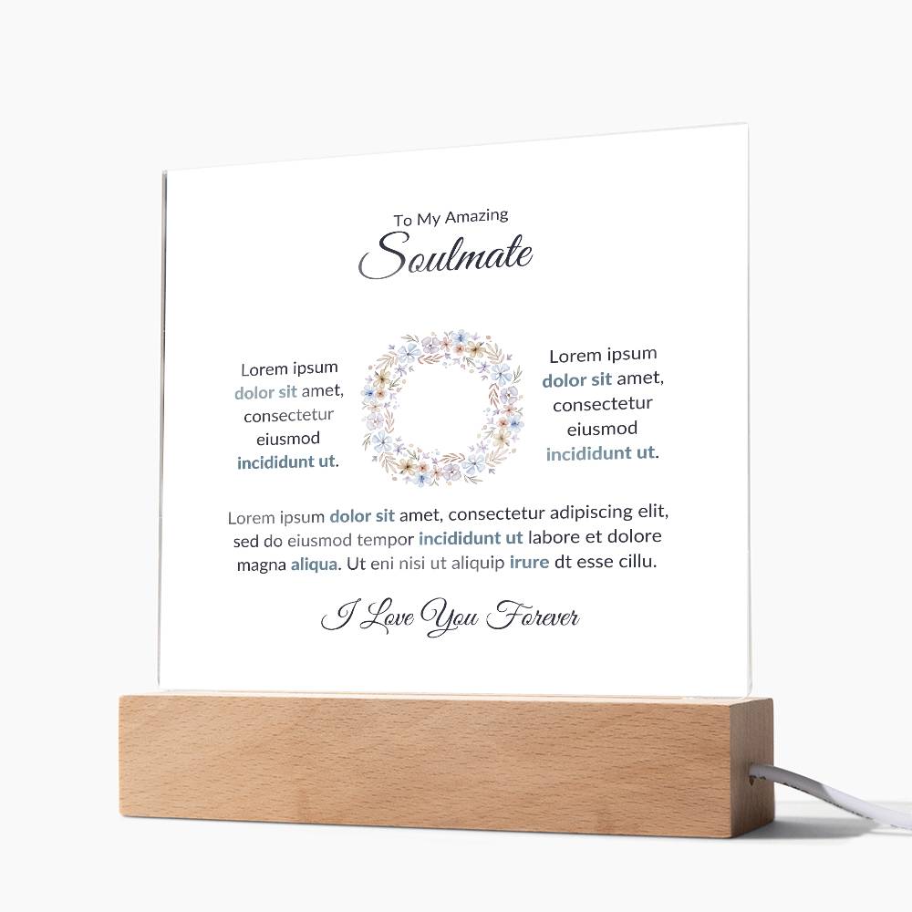 To My Soulmate Magna Aliqua Printed Square Shaped Acrylic Plaque-Express Your Love Gifts