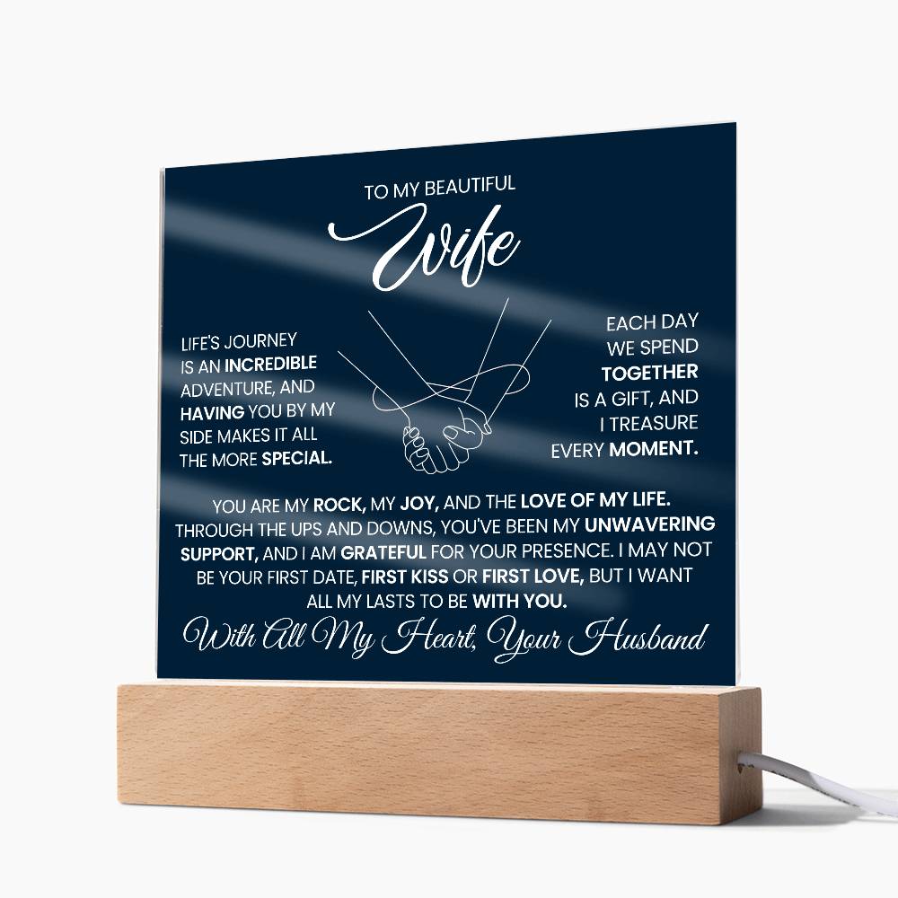 To My Wife You Are My Rock Printed Square Shaped Acrylic Plaque-Express Your Love Gifts