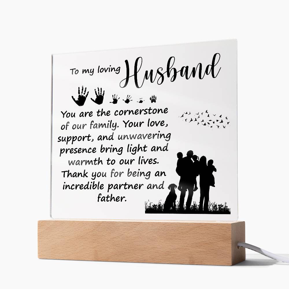 Dad Loving Husband Printed Square Shaped Acrylic Plaque-Express Your Love Gifts