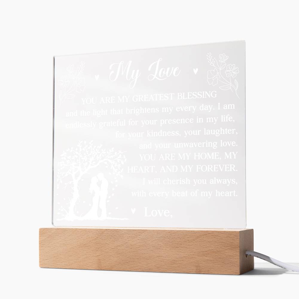 You Are My Greatest Blessing Printed Square Shaped Acrylic Plaque-Express Your Love Gifts