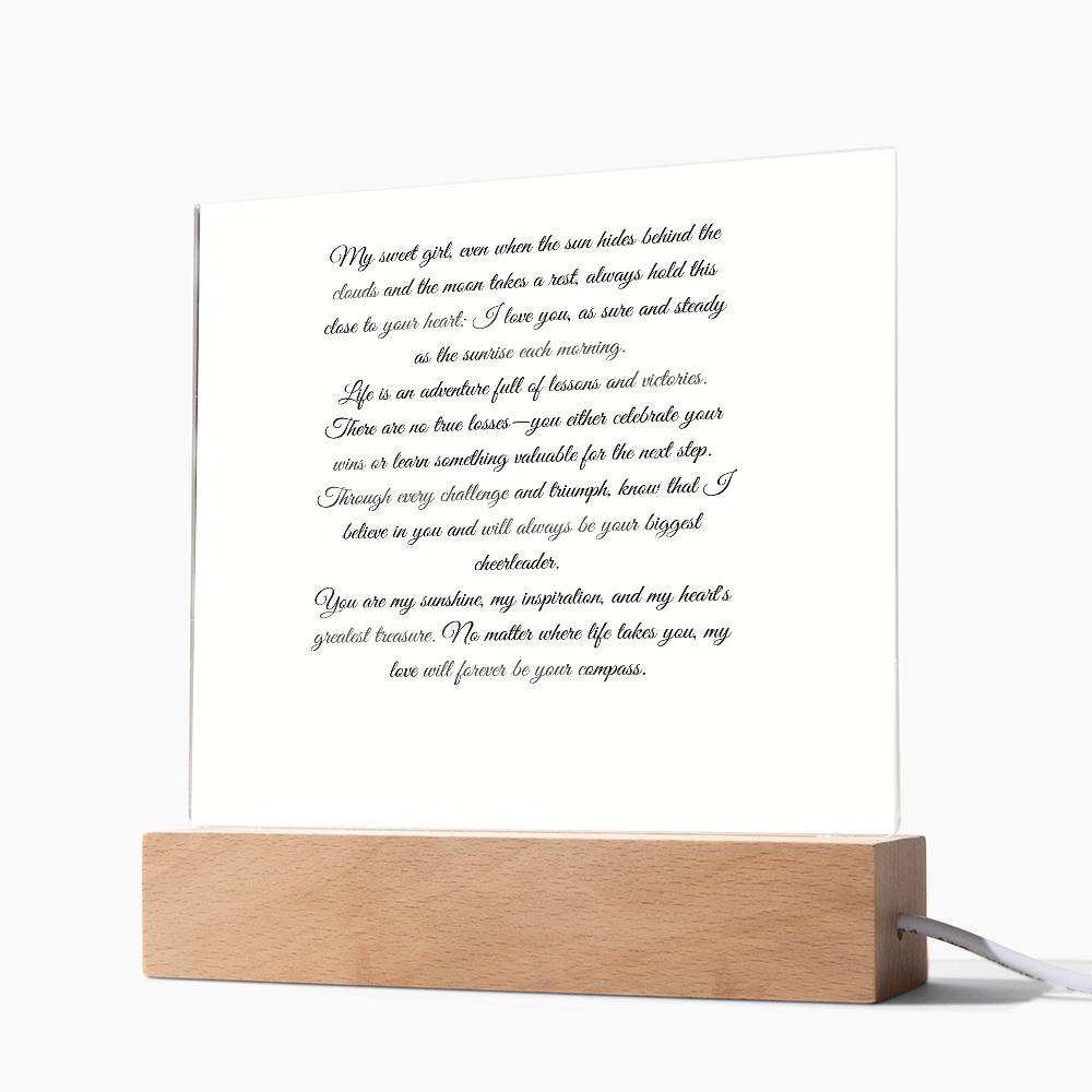 My Sweet Girl Printed Square Shaped Acrylic Plaque-Express Your Love Gifts