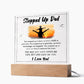 Stepped Up Dad Printed Square Shaped Acrylic Plaque-Express Your Love Gifts