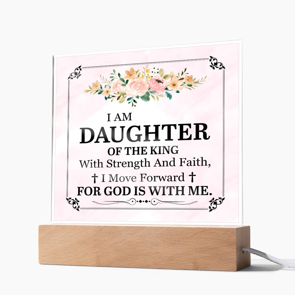 Personalized To My Daughter I Am Daughter of the King Printed Square Shaped Acrylic Plaque-Express Your Love Gifts