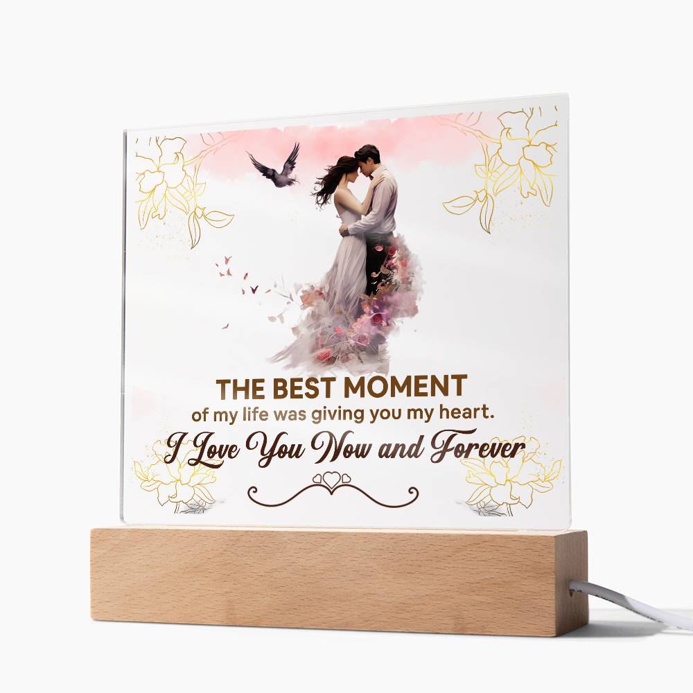 The Best Moment Printed Square Shaped Acrylic Plaque-Express Your Love Gifts