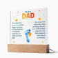 My Dear Dad My Footprint is Small Printed Square Shaped Acrylic Plaque-Express Your Love Gifts