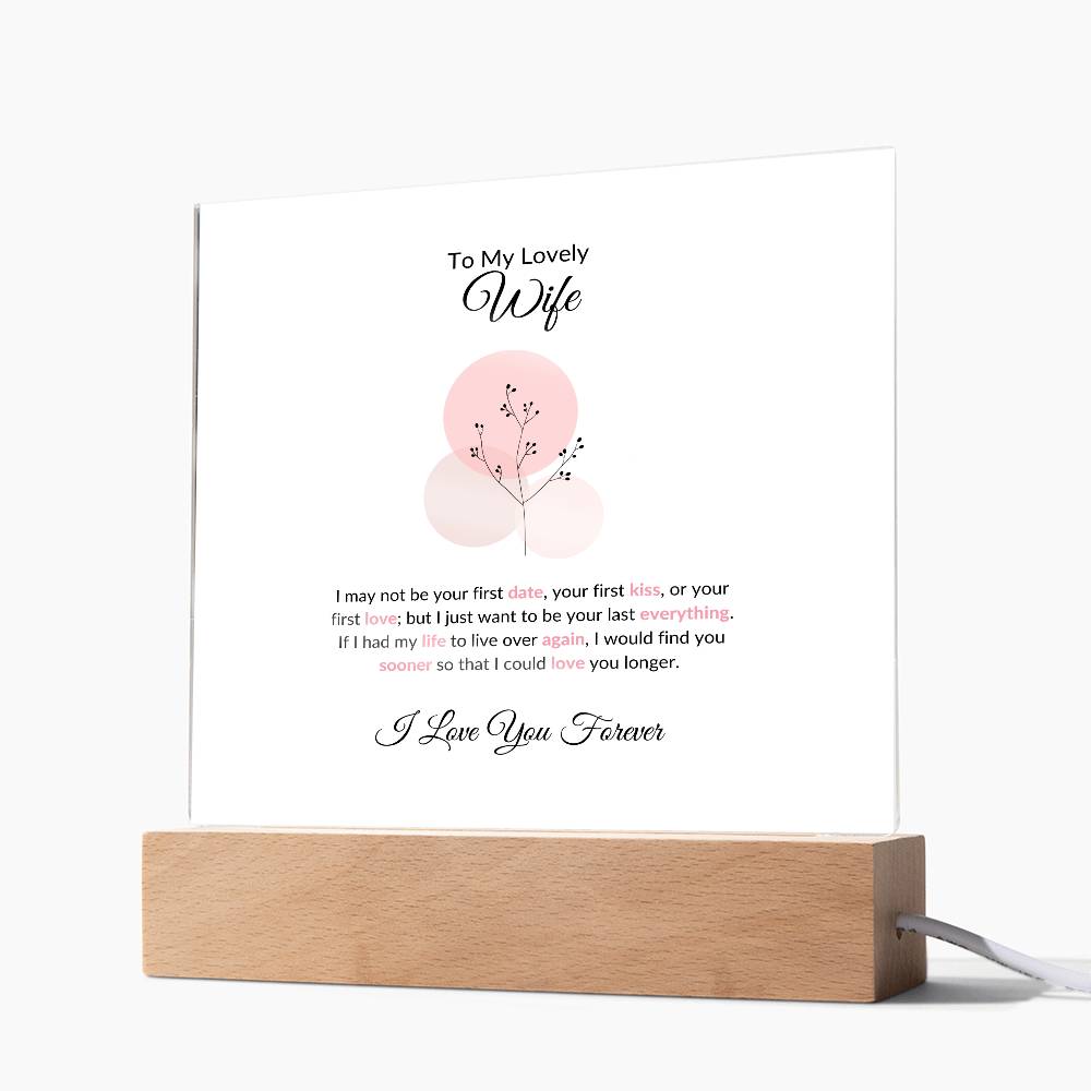 To My Wife Lorem Ipsum Baloon Printed Square Shaped Acrylic Plaque-Express Your Love Gifts