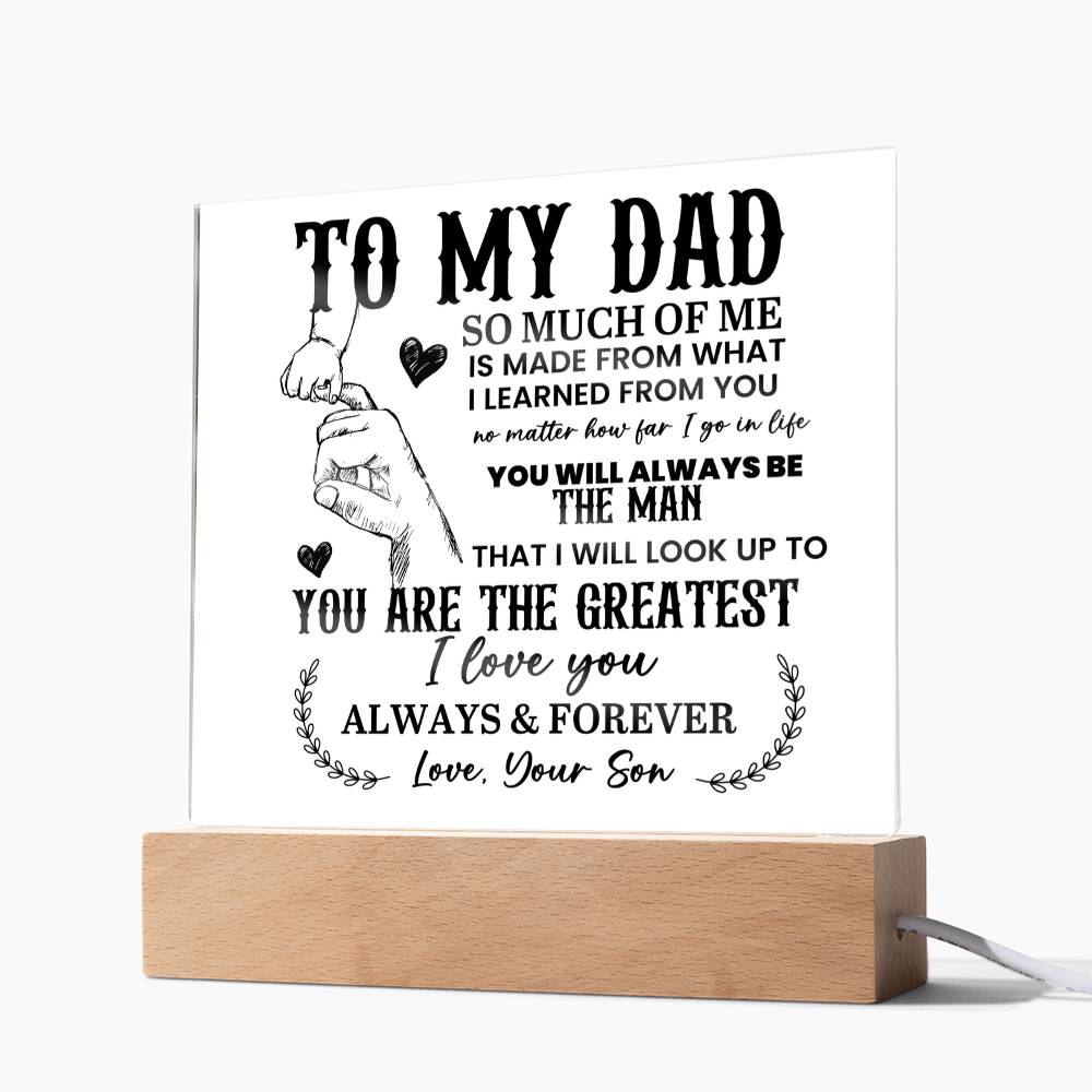 To My Dad So Much of Me Printed Square Shaped Acrylic Plaque-Express Your Love Gifts