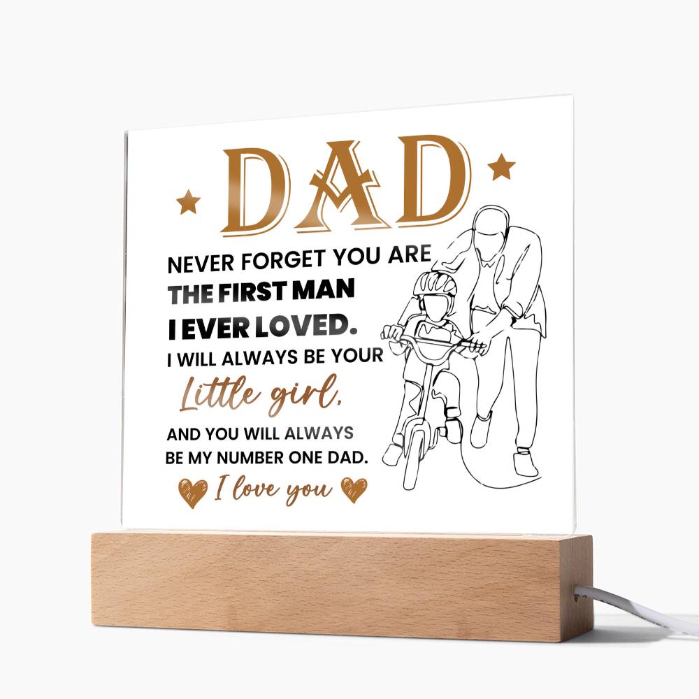 Dad Never Forget Printed Square Shaped Acrylic Plaque-Express Your Love Gifts