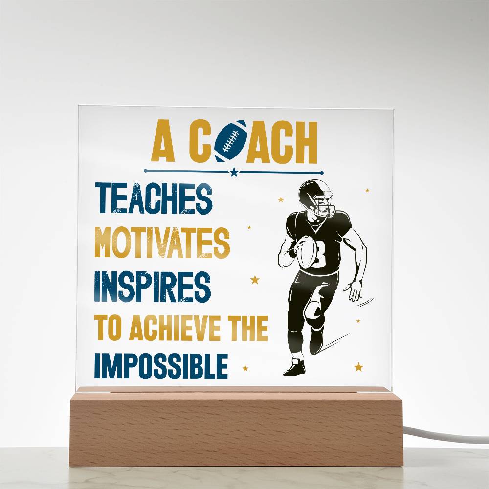 Coach Printed Square Shaped Acrylic Plaque-Express Your Love Gifts