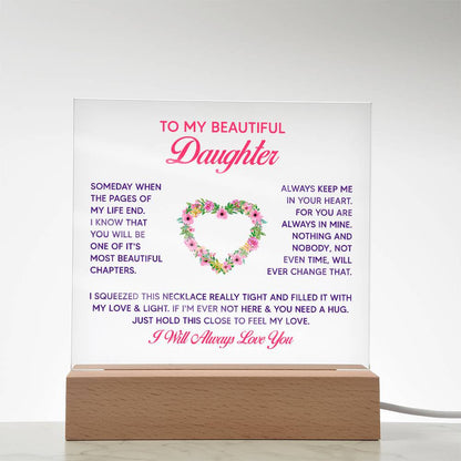 To My Beautiful Daughter Someday Printed Square Shaped Acrylic Plaque-Express Your Love Gifts