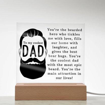 To the Coolest Dad Printed Square Shaped Acrylic Plaque-Express Your Love Gifts