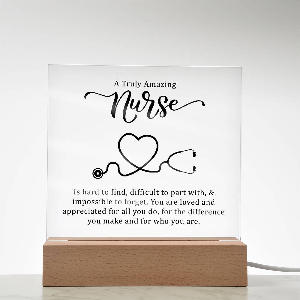 Nursing Truly Amazing Nurse Printed Square Shaped Acrylic Plaque-Express Your Love Gifts