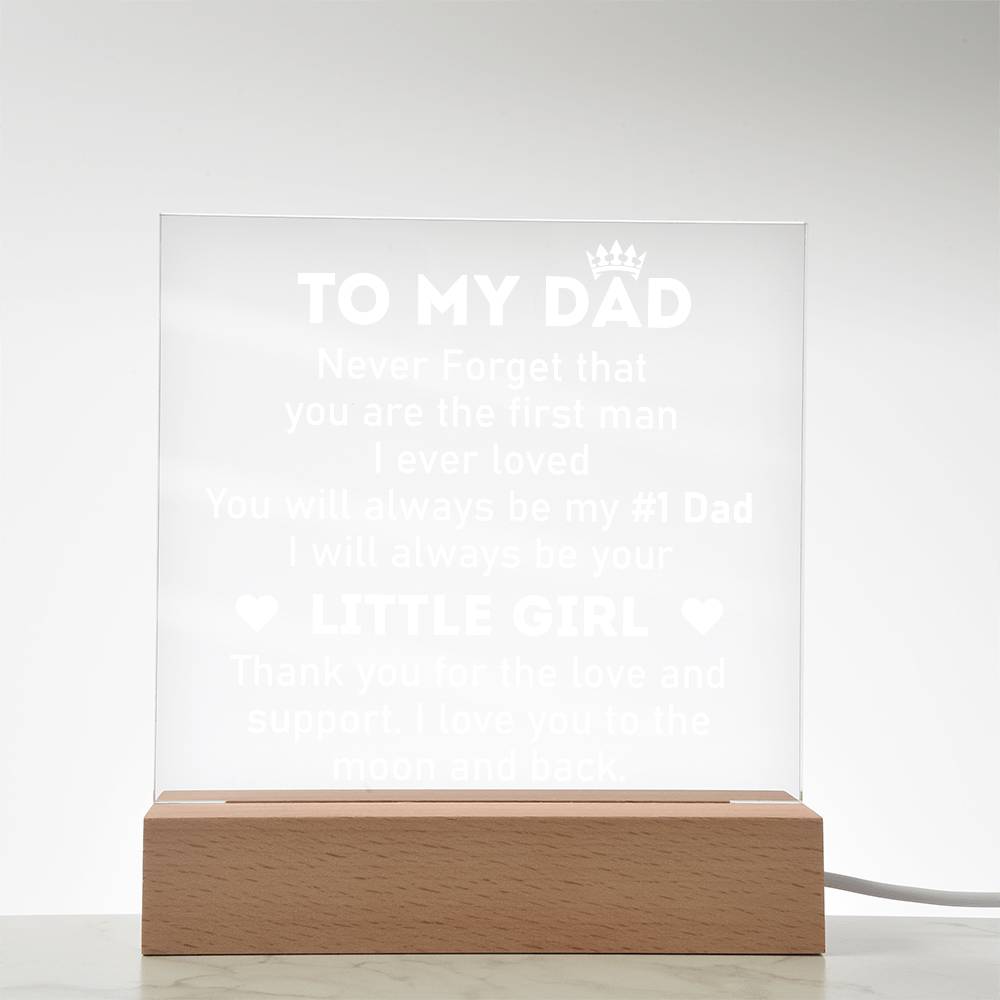 Dad #1 Printed Square Shaped Acrylic Plaque-Express Your Love Gifts