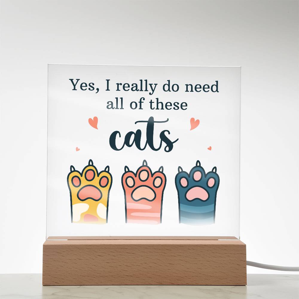 Pets Cats Printed Square Shaped Acrylic Plaque-Express Your Love Gifts