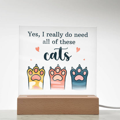 Pets Cats Printed Square Shaped Acrylic Plaque-Express Your Love Gifts