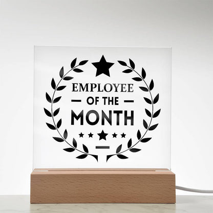 Employee Of The Month Printed Square Shaped Acrylic Plaque-Express Your Love Gifts