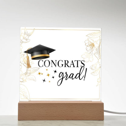 Congrats Grad Printed Square Shaped Acrylic Plaque-Express Your Love Gifts
