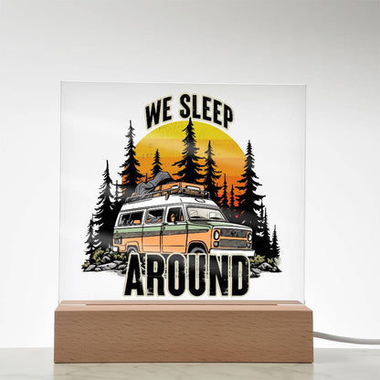Camping Around Printed Square Shaped Acrylic Plaque-Express Your Love Gifts