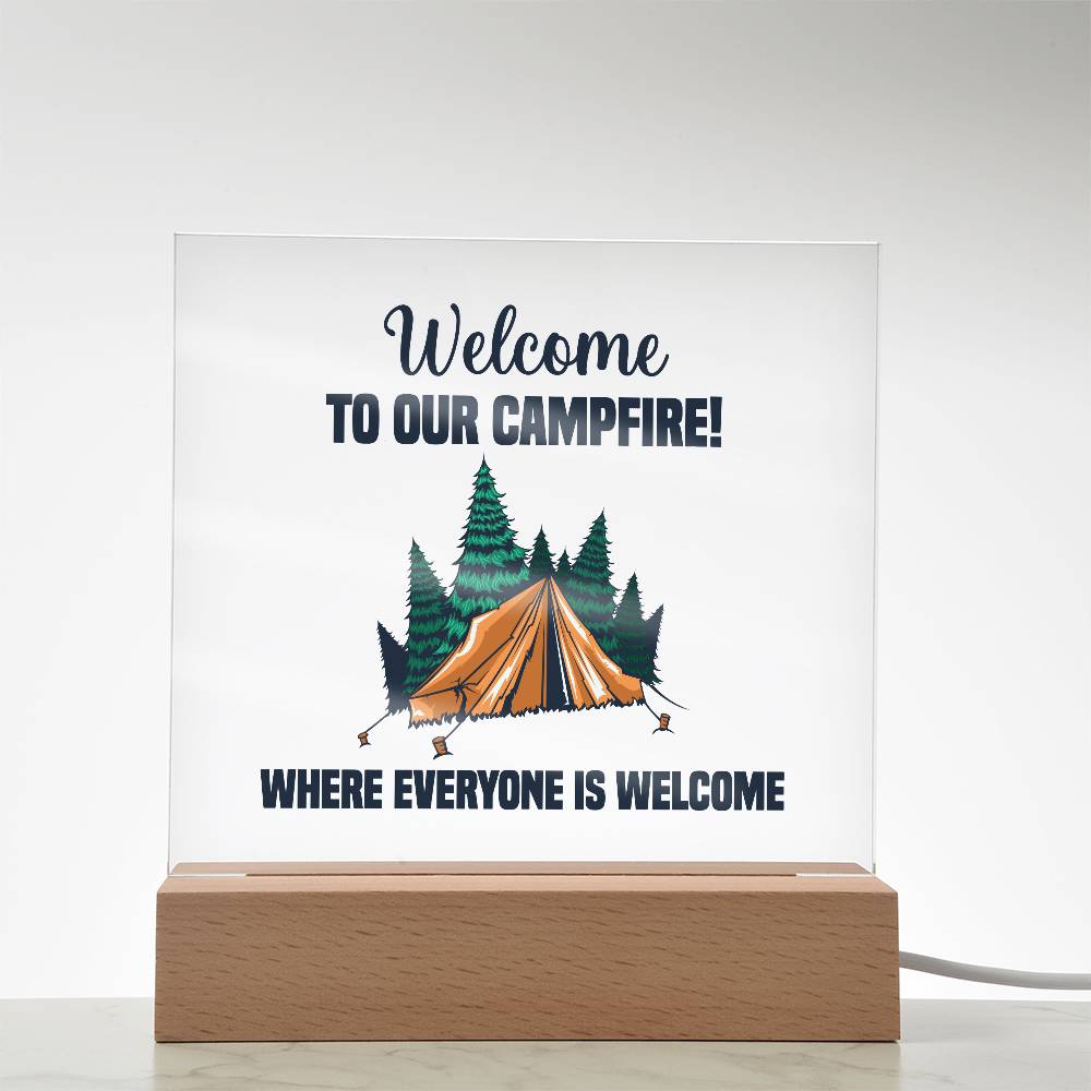 Everyone is Welcome Printed Square Shaped Acrylic Plaque-Express Your Love Gifts