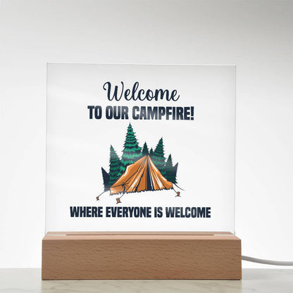 Everyone is Welcome Printed Square Shaped Acrylic Plaque-Express Your Love Gifts
