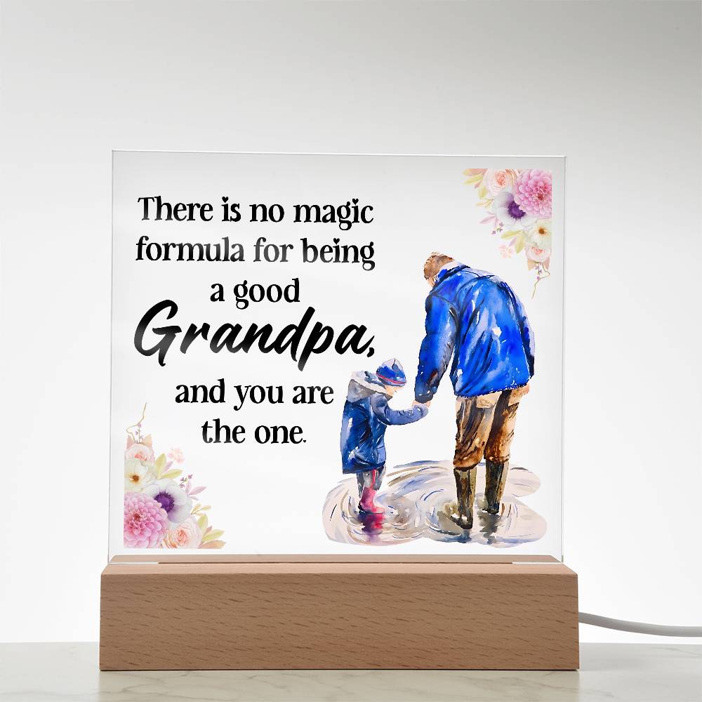 Grandpa Magic Printed Square Shaped Acrylic Plaque-Express Your Love Gifts