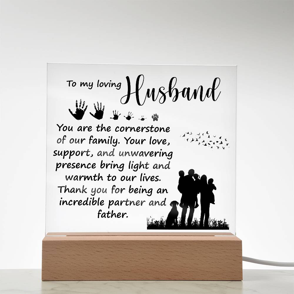 Dad Loving Husband Printed Square Shaped Acrylic Plaque-Express Your Love Gifts