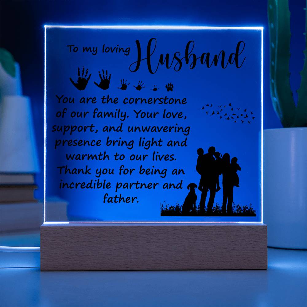 Dad Loving Husband Printed Square Shaped Acrylic Plaque-Express Your Love Gifts