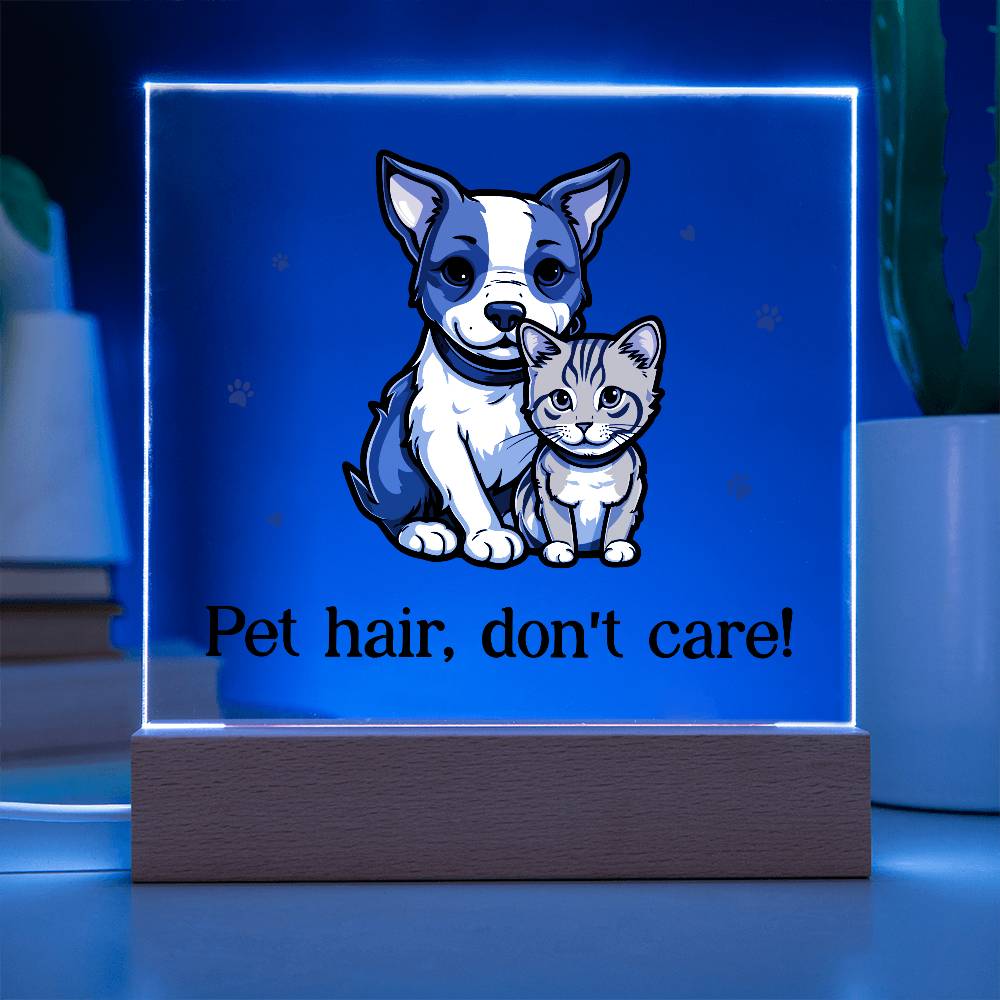 Pet Hair Don't Care! Printed Square Shaped Acrylic Plaque-Express Your Love Gifts