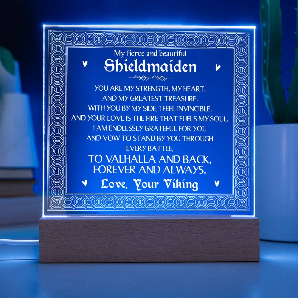 Shieldmaiden Printed Square Shaped Acrylic Plaque-Express Your Love Gifts
