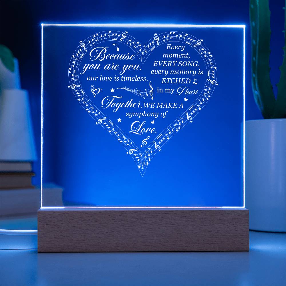 Symphony of Love Printed Square Shaped Acrylic Plaque-Express Your Love Gifts