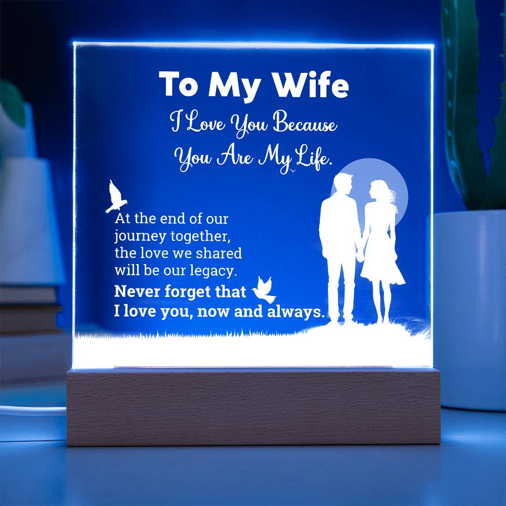 I Love You Because Printed Square Shaped Acrylic Plaque-Express Your Love Gifts