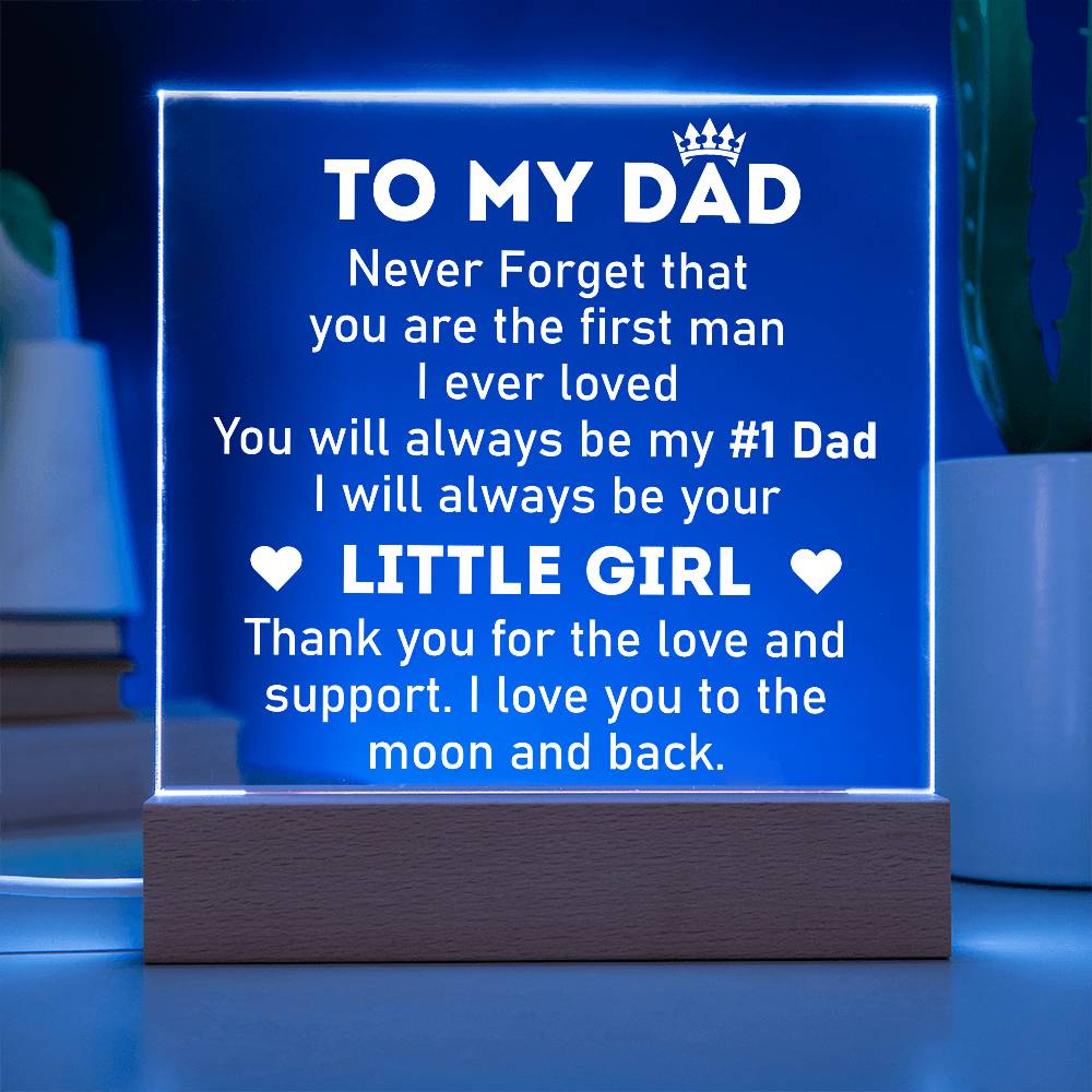 Dad #1 Printed Square Shaped Acrylic Plaque-Express Your Love Gifts