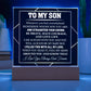 To My Son Whenever You Feel Overwhelmed Printed Square Shaped Acrylic Plaque-Express Your Love Gifts