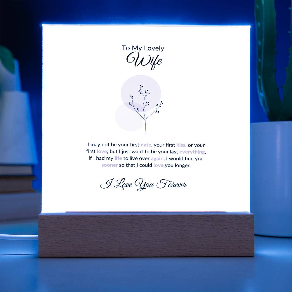To My Wife Lorem Ipsum Baloon Printed Square Shaped Acrylic Plaque-Express Your Love Gifts