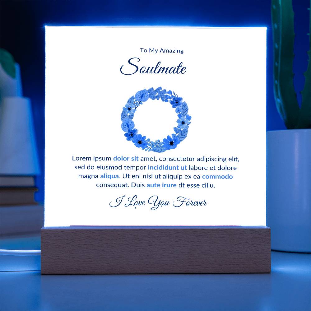 To My Soulmate Lorem Ipsum Dolor Printed Square Shaped Acrylic Plaque-Express Your Love Gifts
