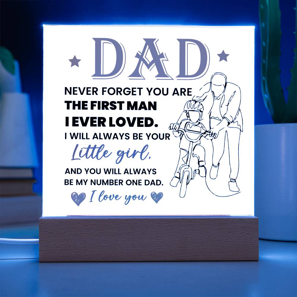 Dad Never Forget Printed Square Shaped Acrylic Plaque-Express Your Love Gifts