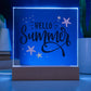 Hello Summer Printed Square Shaped Acrylic Plaque-Express Your Love Gifts