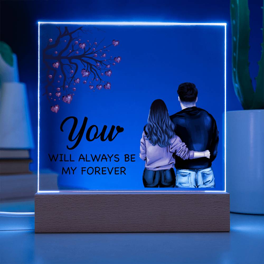 Love My Forever Printed Square Shaped Acrylic Plaque-Express Your Love Gifts