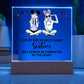 Sisters Side by Side Printed Square Shaped Acrylic Plaque-Express Your Love Gifts
