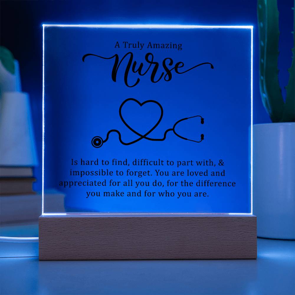 Nursing Truly Amazing Nurse Printed Square Shaped Acrylic Plaque-Express Your Love Gifts