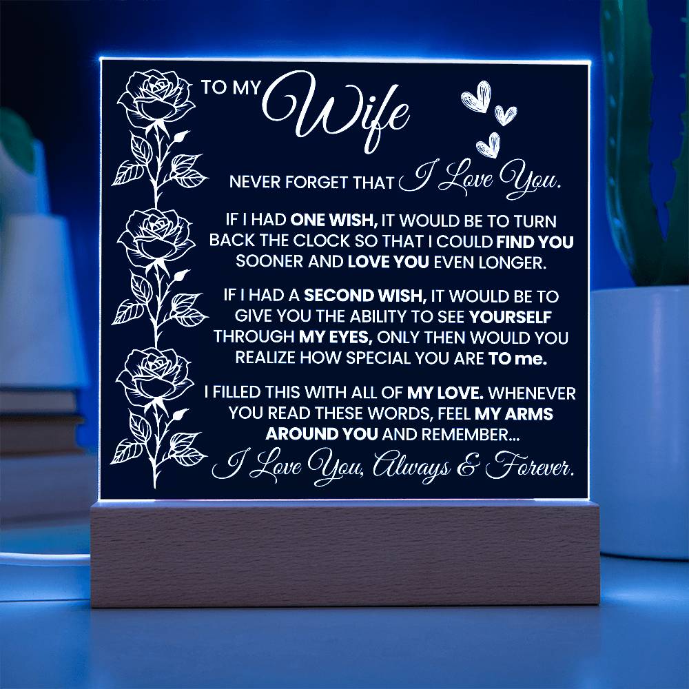 To My Wife Never Forget Printed Square Shaped Acrylic Plaque-Express Your Love Gifts