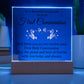 First Communion Printed Square Shaped Acrylic Plaque-Express Your Love Gifts