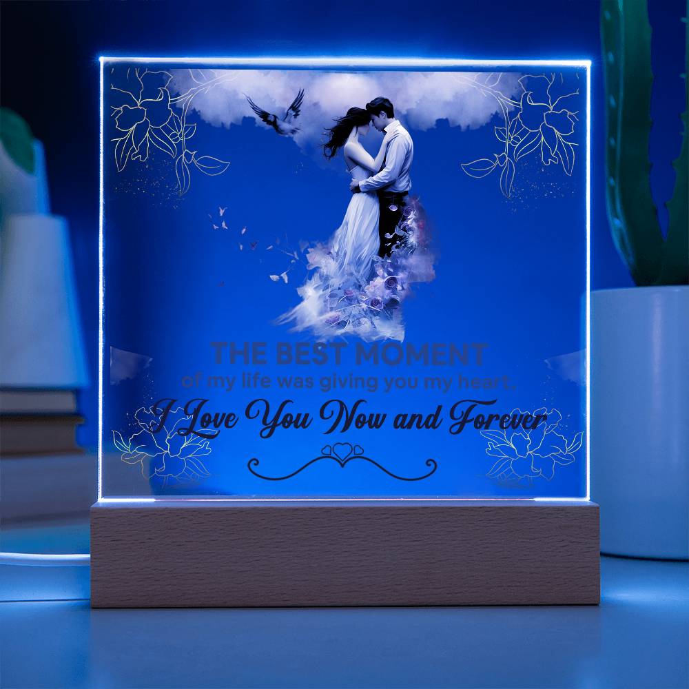 The Best Moment Printed Square Shaped Acrylic Plaque-Express Your Love Gifts