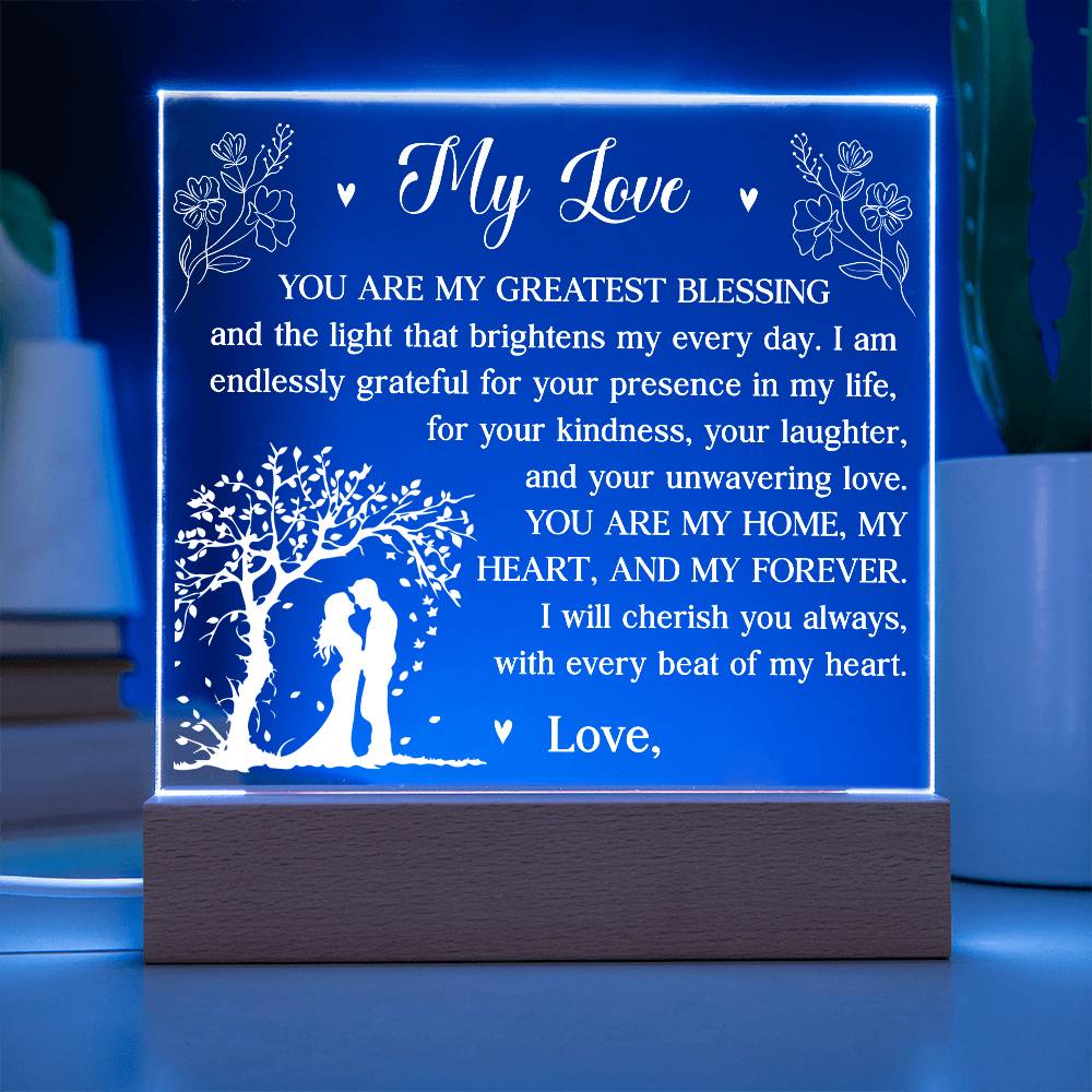 You Are My Greatest Blessing Printed Square Shaped Acrylic Plaque-Express Your Love Gifts