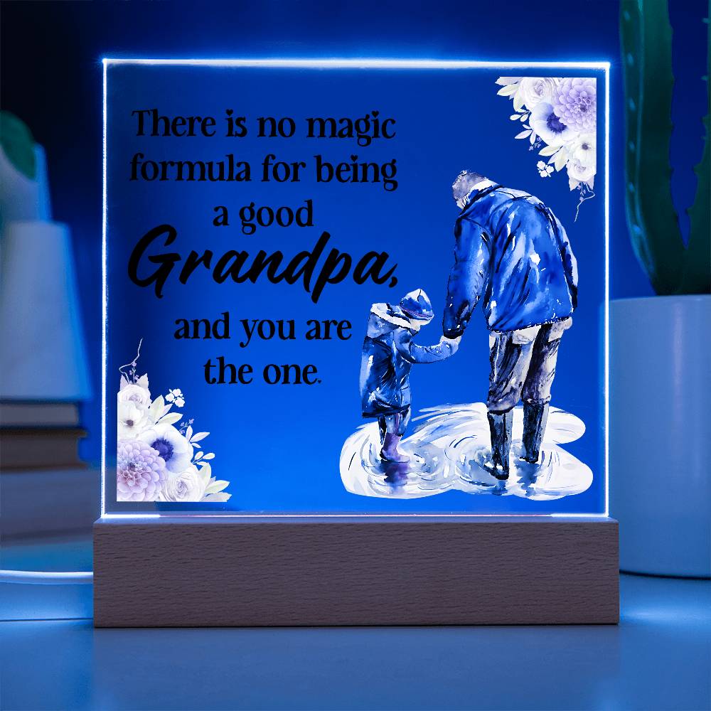 Grandpa Magic Printed Square Shaped Acrylic Plaque-Express Your Love Gifts